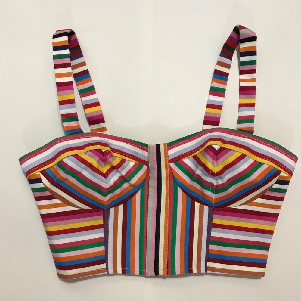 Amur Callie Striped Crop Top